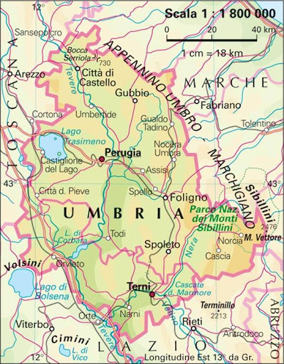 cartina Umbria